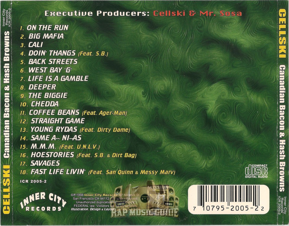 Cellski - Canadian Bacon & Hash Browns: 1st Press. CD | Rap Music
